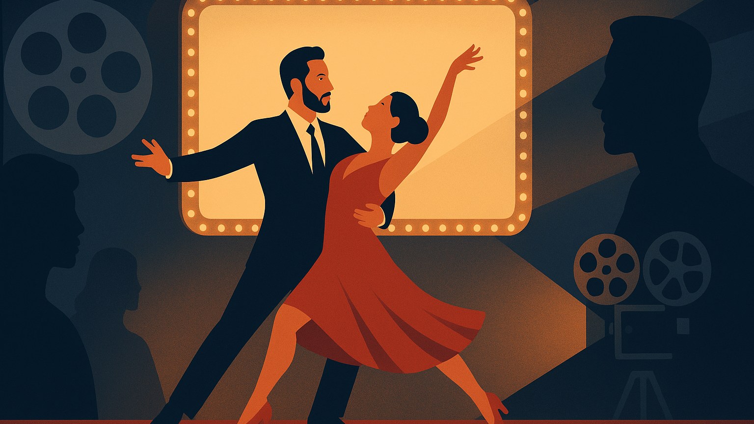 Editorial illustration depicting Dancing with the stars.
